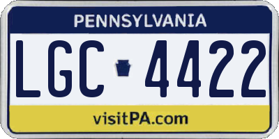 PA license plate LGC4422
