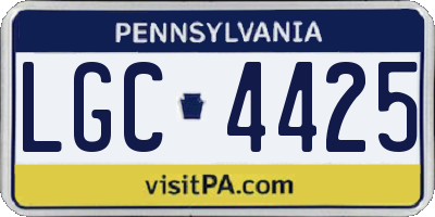 PA license plate LGC4425