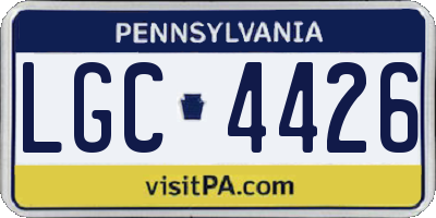 PA license plate LGC4426