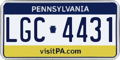 PA license plate LGC4431