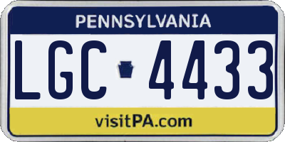 PA license plate LGC4433