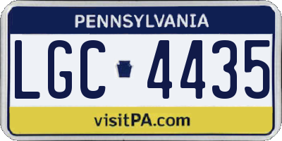 PA license plate LGC4435
