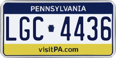 PA license plate LGC4436