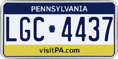 PA license plate LGC4437