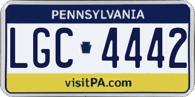 PA license plate LGC4442