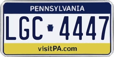 PA license plate LGC4447