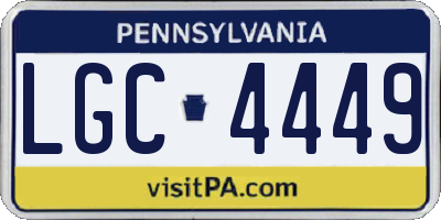 PA license plate LGC4449