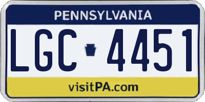PA license plate LGC4451