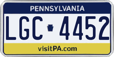 PA license plate LGC4452