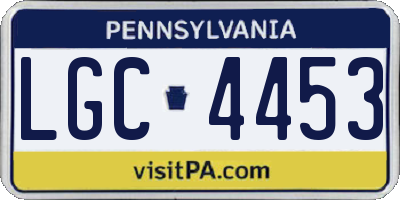 PA license plate LGC4453