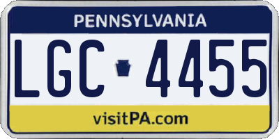 PA license plate LGC4455
