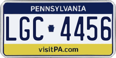 PA license plate LGC4456