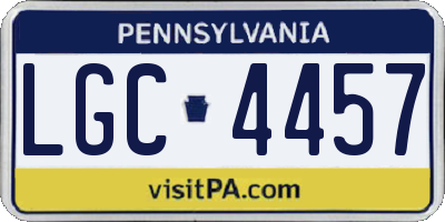 PA license plate LGC4457