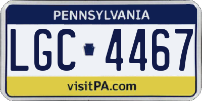 PA license plate LGC4467