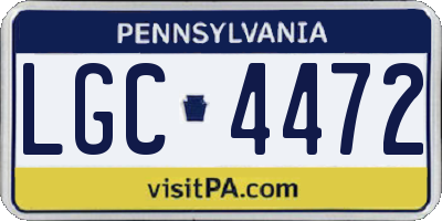 PA license plate LGC4472