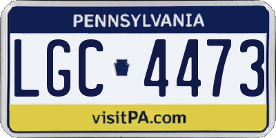 PA license plate LGC4473