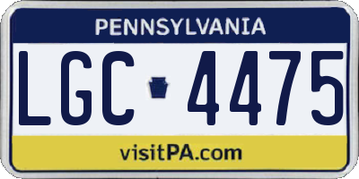 PA license plate LGC4475