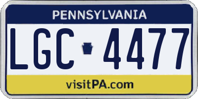 PA license plate LGC4477