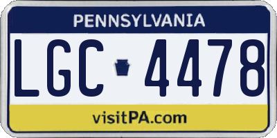 PA license plate LGC4478