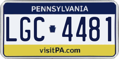 PA license plate LGC4481