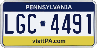 PA license plate LGC4491