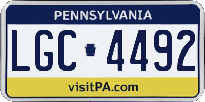 PA license plate LGC4492