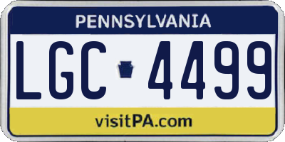 PA license plate LGC4499