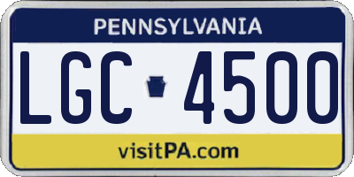 PA license plate LGC4500