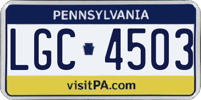 PA license plate LGC4503