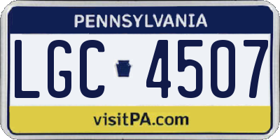 PA license plate LGC4507