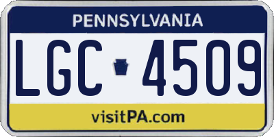 PA license plate LGC4509