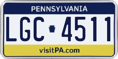 PA license plate LGC4511