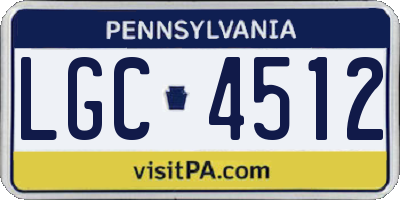PA license plate LGC4512