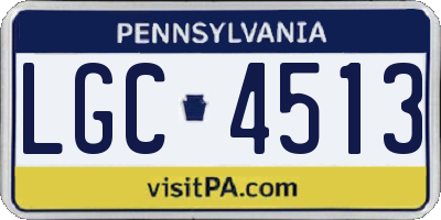PA license plate LGC4513