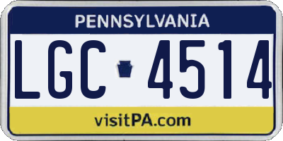 PA license plate LGC4514
