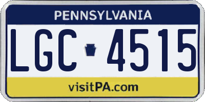PA license plate LGC4515