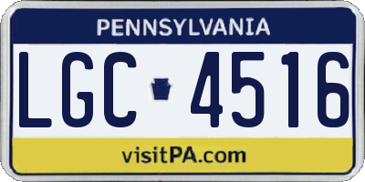 PA license plate LGC4516