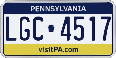 PA license plate LGC4517