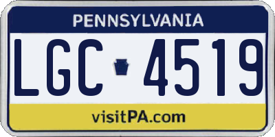 PA license plate LGC4519
