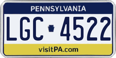 PA license plate LGC4522