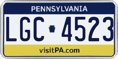 PA license plate LGC4523