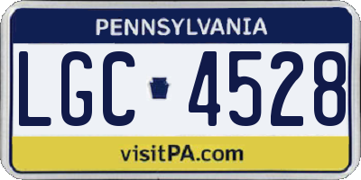 PA license plate LGC4528