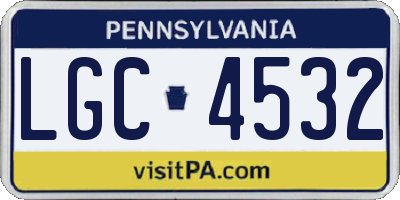PA license plate LGC4532