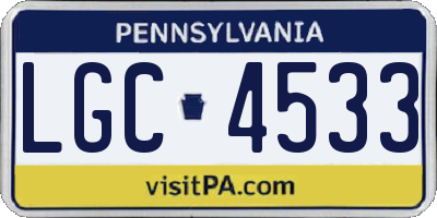 PA license plate LGC4533
