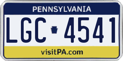 PA license plate LGC4541