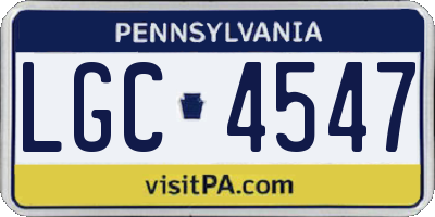 PA license plate LGC4547