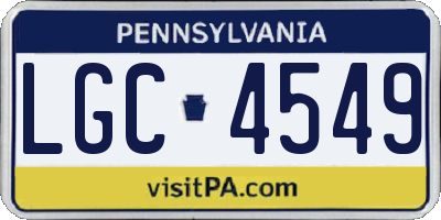PA license plate LGC4549