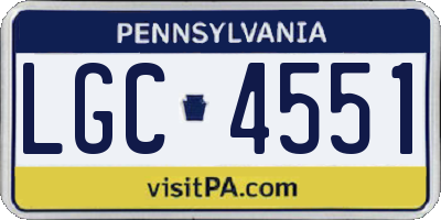 PA license plate LGC4551