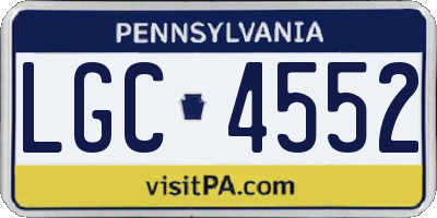PA license plate LGC4552