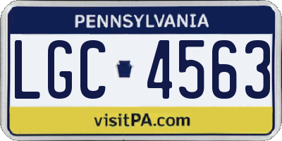 PA license plate LGC4563